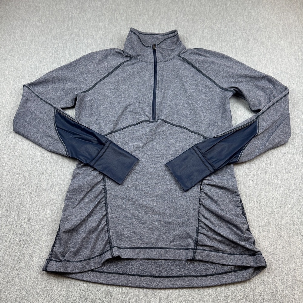 Lululemon Top Womens 12 Blue Always Alert‎ Pullover 1/2 Zip Workout Gym Yoga